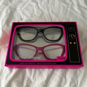 Betsey Johnson 2.0 Black and Magenta Reading Glasses Duo